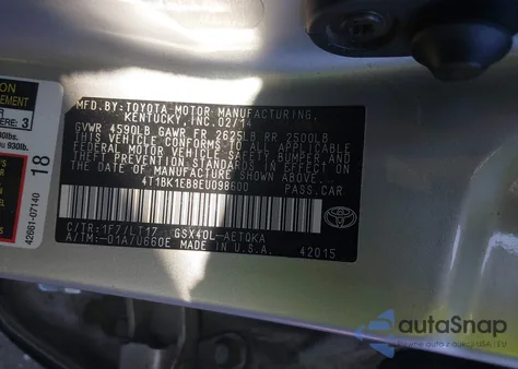 2014 Toyota Avalon Xle Touring from USA, damaged, VIN 4T1BK1EB8EU098600
